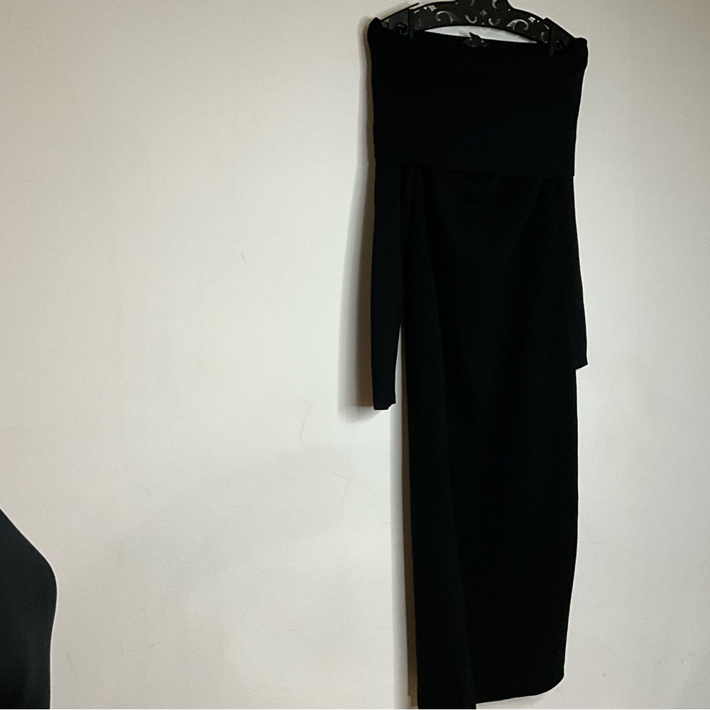 Ann Taylor Black off the shoulder, knit Sweater Dress M